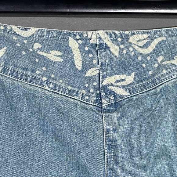 I.E. Relaxed Button‎ Fly Capri/Jeans Floral Stencil Hem Front/Back/Waist Size 8 - Picture 10 of 16